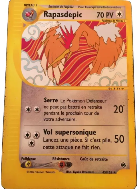 Carte Pokémon Rapasdepic 045/165, extension Expedition