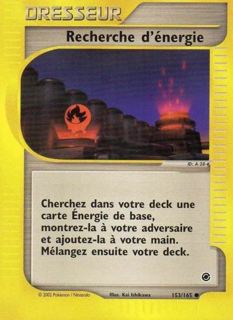 Carte Pokémon Recherche d’énergie 153/165, extension Expedition