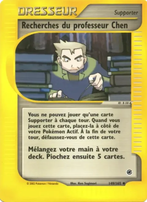 Carte Pokémon Recherches du professeur Chen 149/165, extension Expedition
