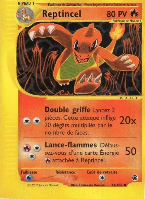 Carte Pokémon Reptincel 073/165, extension Expedition
