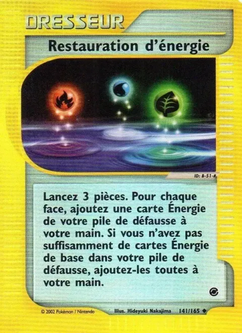 Carte Pokémon Restauration d’énergie 141/165, extension Expedition