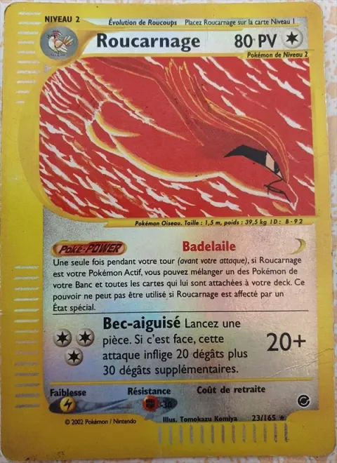 Carte Pokémon Roucarnage 023/165, extension Expedition