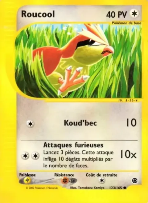 Carte Pokémon Roucool 123/165, extension Expedition