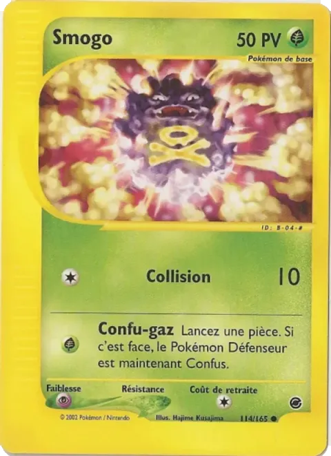 Carte Pokémon Smogo 114/165, extension Expedition
