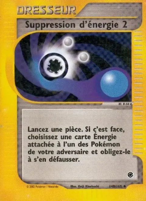 Carte Pokémon Suppression d’énergie 2 140/165, extension Expedition
