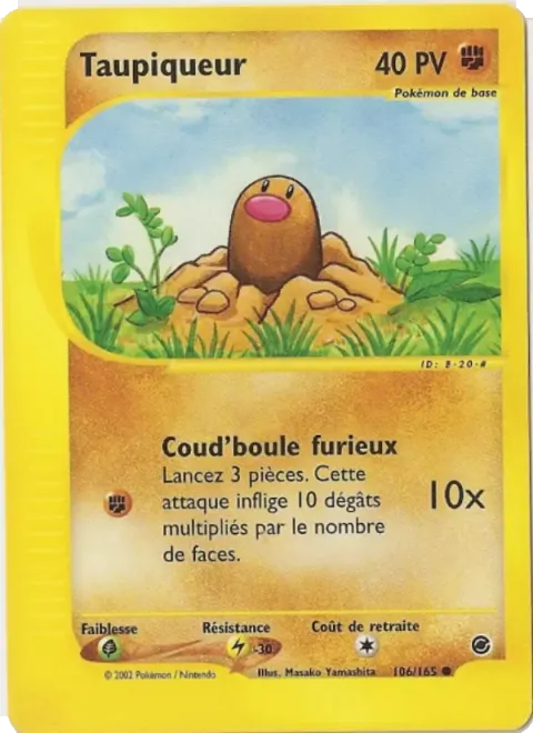 Carte Pokémon Taupiqueur 106/165, extension Expedition
