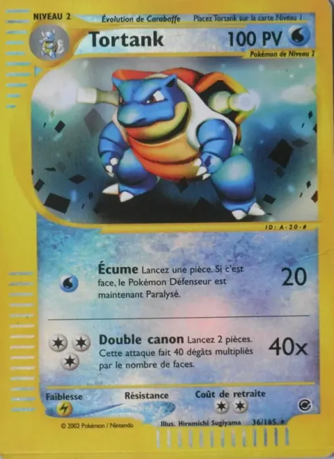 Carte Pokémon Tortank 036/165, extension Expedition