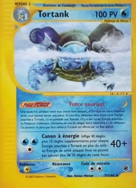 Carte Pokémon Tortank 037/165, extension Expedition