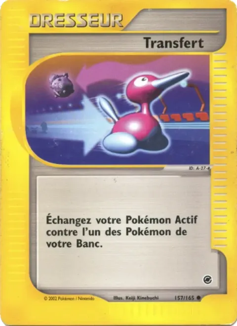 Carte Pokémon Transfert 157/165, extension Expedition