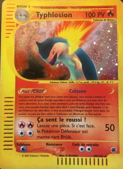 Carte Pokémon Typhlosion 028/165, extension Expedition