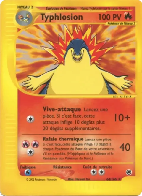 Carte Pokémon Typhlosion 064/165, extension Expedition