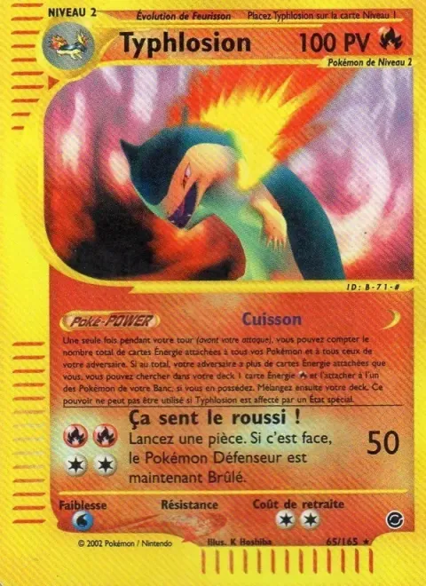 Carte Pokémon Typhlosion 065/165, extension Expedition