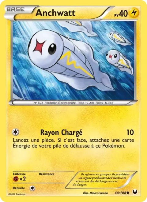 Carte Pokémon Anchwatt 044/108, extension Explorateurs Obscurs