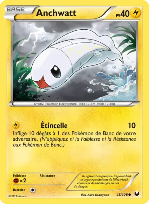 Carte Pokémon Anchwatt 045/108, extension Explorateurs Obscurs