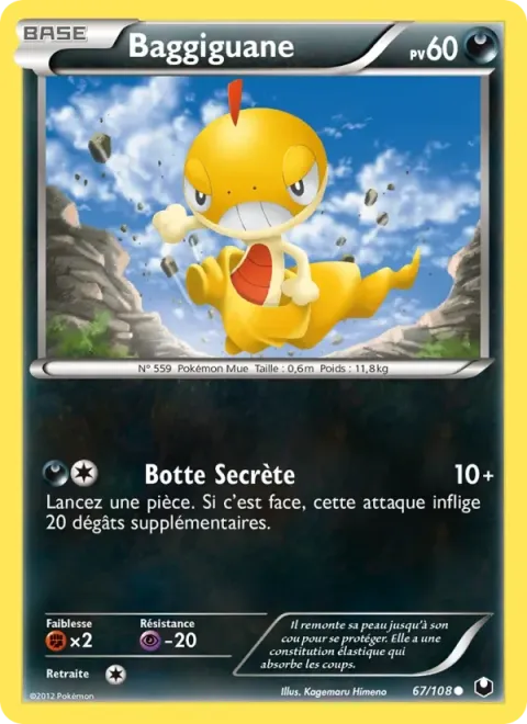 Carte Pokémon Baggiguane 067/108, extension Explorateurs Obscurs