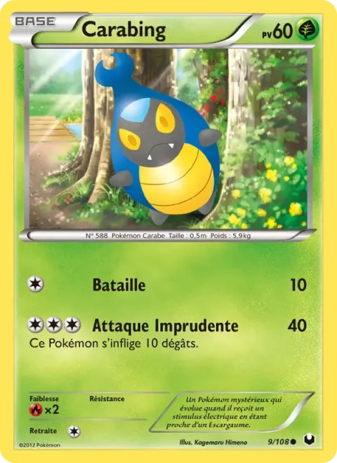 Carte Pokémon Carabing 009/108, extension Explorateurs Obscurs