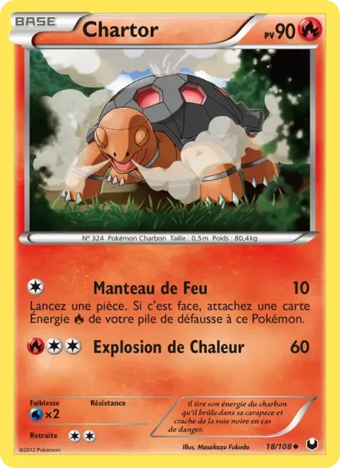 Carte Pokémon Chartor 018/108, extension Explorateurs Obscurs