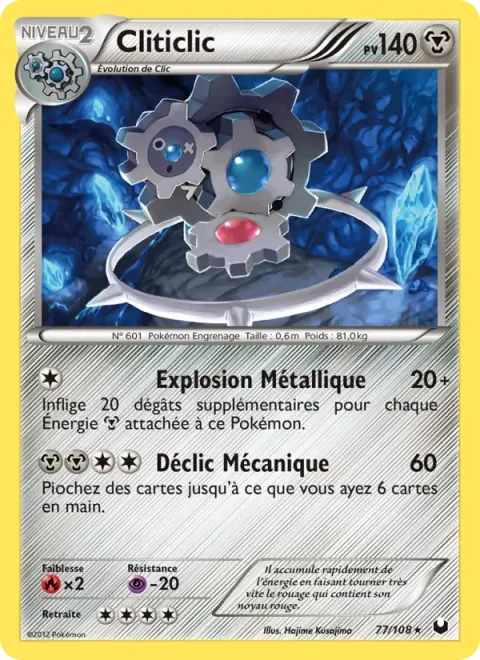 Carte Pokémon Cliticlic 077/108, extension Explorateurs Obscurs