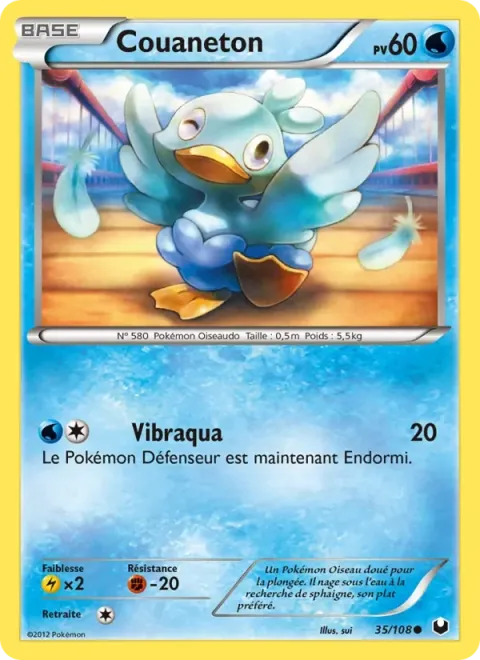 Carte Pokémon Couaneton 035/108, extension Explorateurs Obscurs