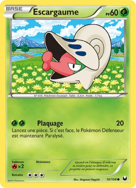Carte Pokémon Escargaume 010/108, extension Explorateurs Obscurs