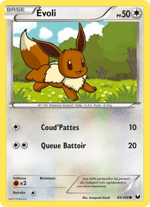 Carte Pokémon Évoli 084/108, extension Explorateurs Obscurs