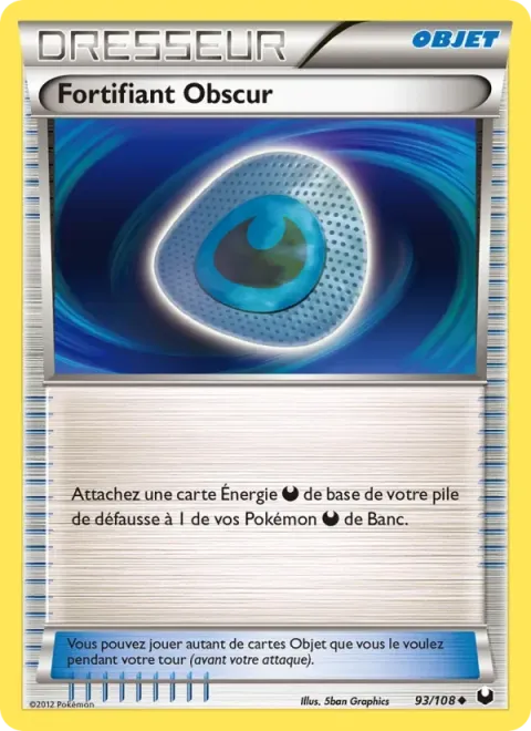 Carte Pokémon Fortifiant Obscur 093/108, extension Explorateurs Obscurs