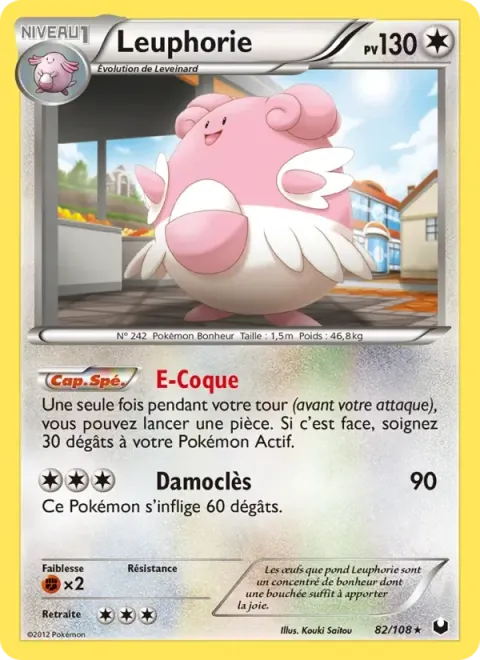 Carte Pokémon Leuphorie 082/108, extension Explorateurs Obscurs