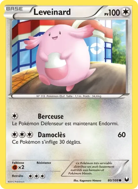 Carte Pokémon Leveinard 080/108, extension Explorateurs Obscurs