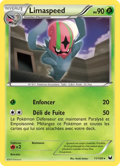 Carte Pokémon Limaspeed 011/108, extension Explorateurs Obscurs