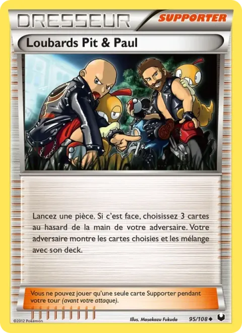 Carte Pokémon Loubards Pit & Paul 095/108, extension Explorateurs Obscurs