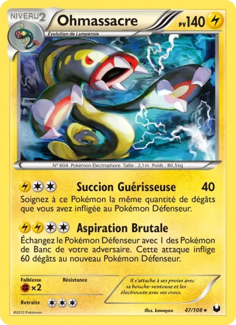 Carte Pokémon Ohmassacre 047/108, extension Explorateurs Obscurs
