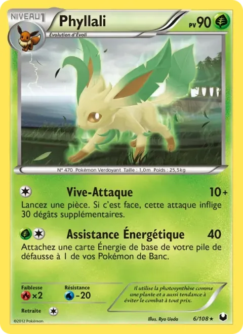 Carte Pokémon Phyllali 006/108, extension Explorateurs Obscurs