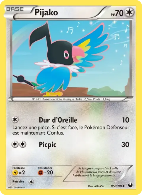 Carte Pokémon Pijako 085/108, extension Explorateurs Obscurs