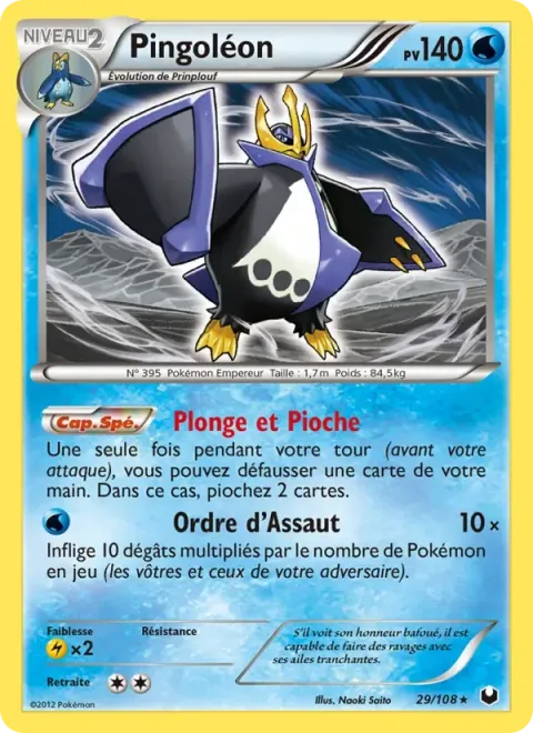 Carte Pokémon Pingoléon 029/108, extension Explorateurs Obscurs