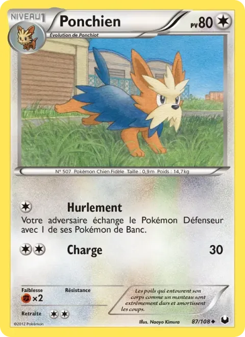 Carte Pokémon Ponchien 087/108, extension Explorateurs Obscurs