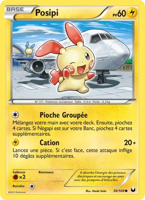 Carte Pokémon Posipi 039/108, extension Explorateurs Obscurs