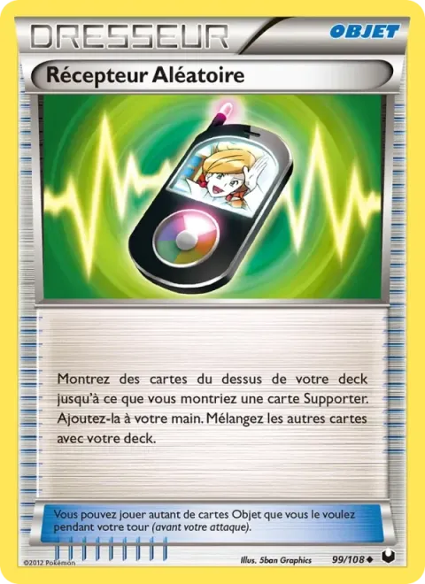Carte Pokémon Récepteur Aléatoire 099/108, extension Explorateurs Obscurs