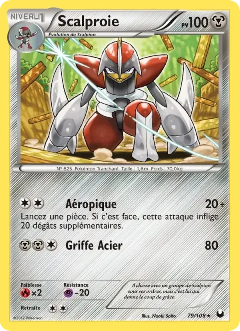 Carte Pokémon Scalproie 079/108, extension Explorateurs Obscurs