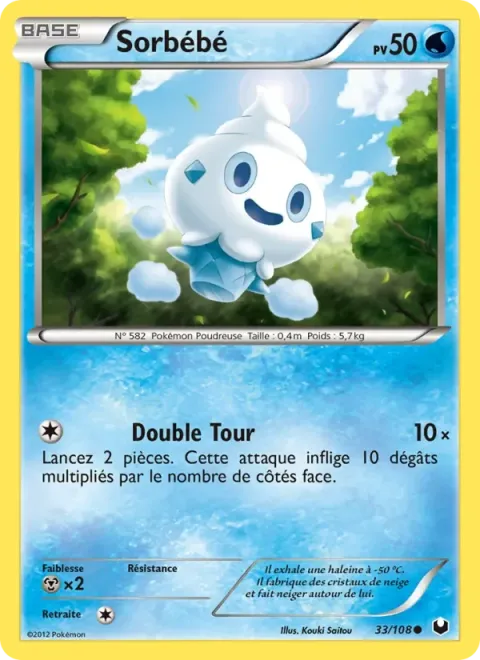 Carte Pokémon Sorbébé 033/108, extension Explorateurs Obscurs