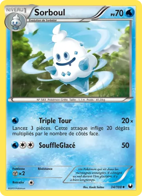 Carte Pokémon Sorboul 034/108, extension Explorateurs Obscurs