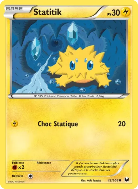 Carte Pokémon Statitik 042/108, extension Explorateurs Obscurs