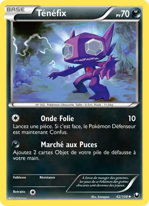Carte Pokémon Ténéfix 062/108, extension Explorateurs Obscurs