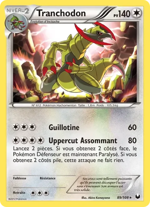 Carte Pokémon Tranchodon 089/108, extension Explorateurs Obscurs