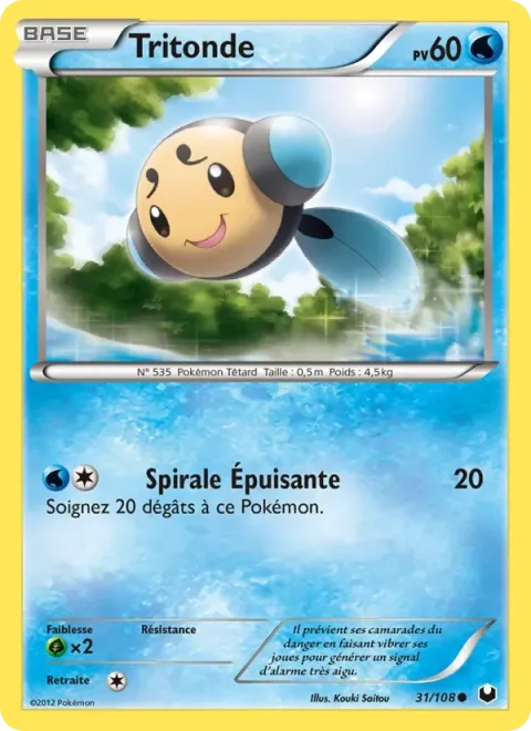 Carte Pokémon Tritonde 031/108, extension Explorateurs Obscurs