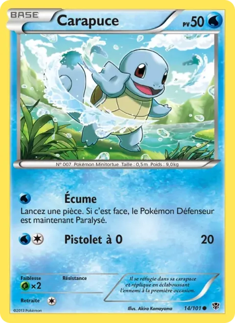 Carte Pokémon Carapuce 014/101, extension Explosion Plasma