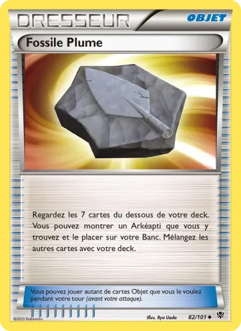 Carte Pokémon Fossile Plume 082/101, extension Explosion Plasma