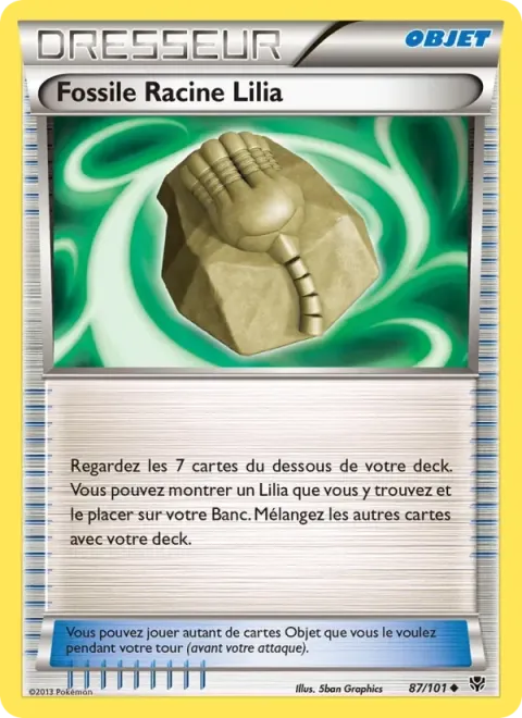 Carte Pokémon Fossile Racine Lilia 087/101, extension Explosion Plasma