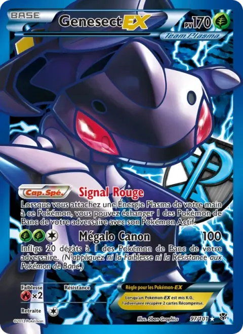 Carte Pokémon Genesect EX 097/101, extension Explosion Plasma