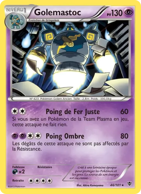 Carte Pokémon Golemastoc 046/101, extension Explosion Plasma