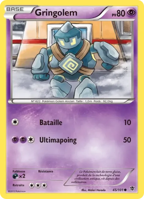 Carte Pokémon Gringolem 045/101, extension Explosion Plasma